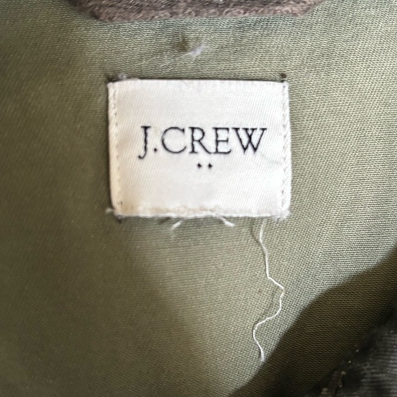 J Crew Utility Jacket in Army Green/Dk Gray color (M) w/brass snap buttons - Picture 4 of 5